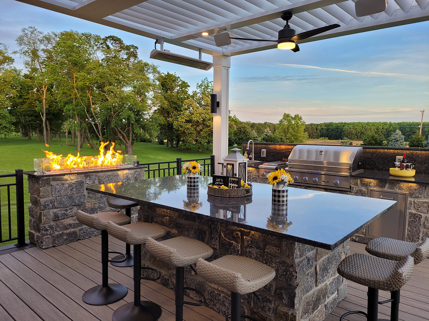 Luxury Outdoor Entertaining Kitchen Outdoor Kitchen Remodel by Deck Remodelers.com Award-Winning Deck & Patio Designer & Builder project photo