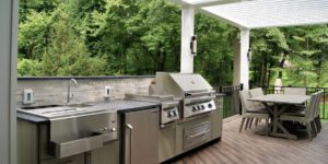 TModern outdoor kitchn installer NJ outdoor kitchen design covered decks deck builder specialist